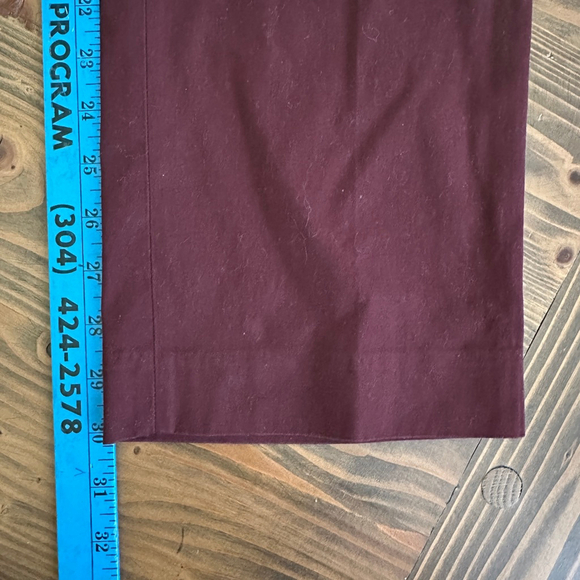 Men's Express Photographer Pants 34x32 Burgundy Twill 5-Pocket Button Closure - Picture 4 of 9